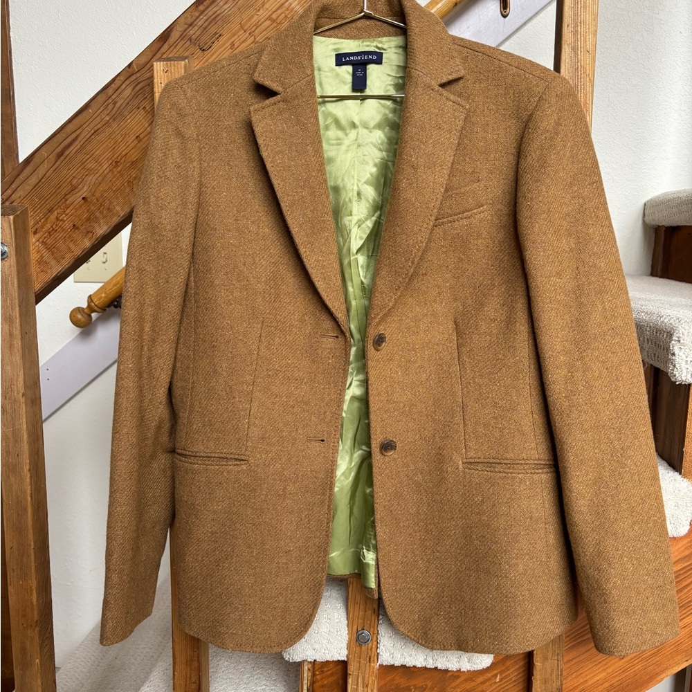 Lands' End Women’s Brown Tweed like Blazer